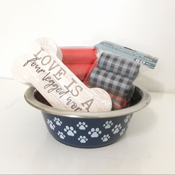 Greenbrier Kennel Club Dog Last Chance Puppy Bundle Small Pet Bowl With Waste Bags And Decor